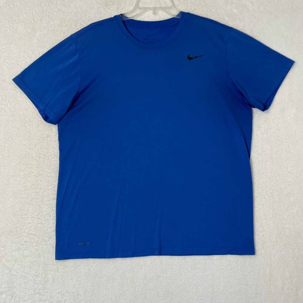 Nike Dri-FIT Mens Training Shirt XL Royal Blue Short Sleeve Performance Tee F77